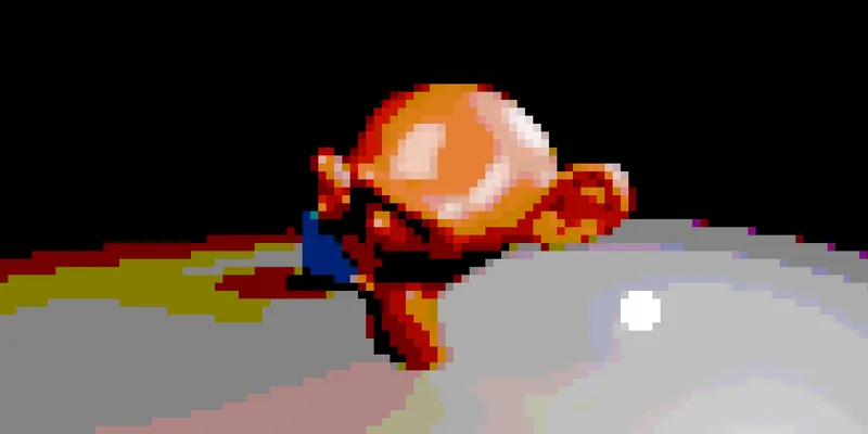 Reference render with the Pixel Art look