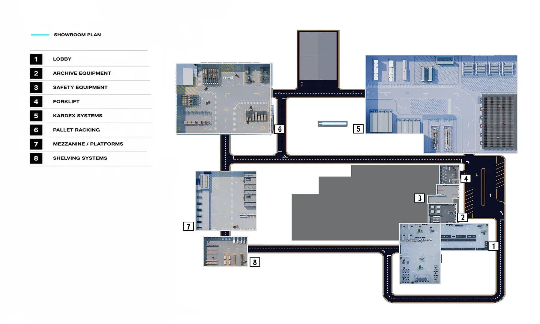 Primat Logistika showroom — 3D planning and wayfinding